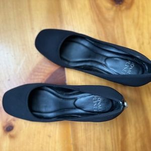 Donald Pliner Fabric/Patent Pump with 2.25" heel